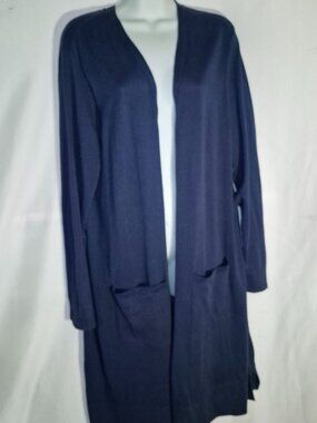 AMAZON ESSENTIALS Long open-front Cardigan sweater, Dark Blue in size XXL NWT